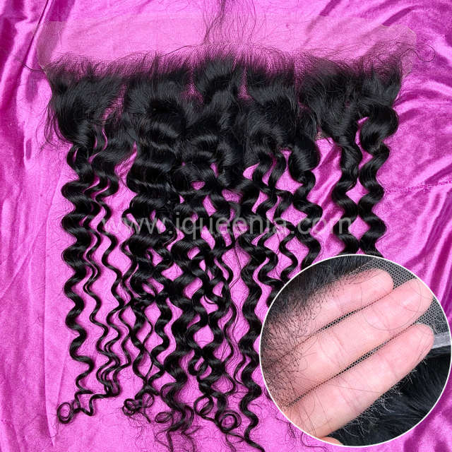 iqueenla Mink Hair Water Wave 13x4 HD Lace Frontal Free Shipping
