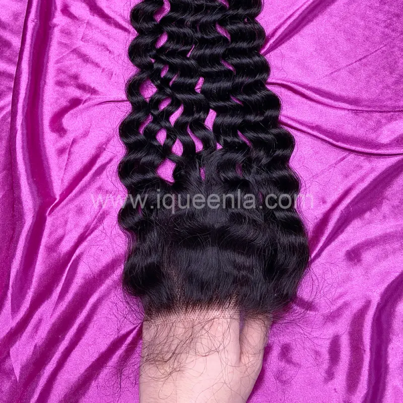 iqueenla Mink Hair Water Wave 5x5 HD Lace Closure Free Shipping