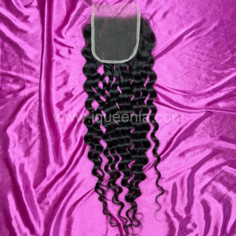 iqueenla Water Wave Mink Virgin Hair 5x5 HD Lace Closure