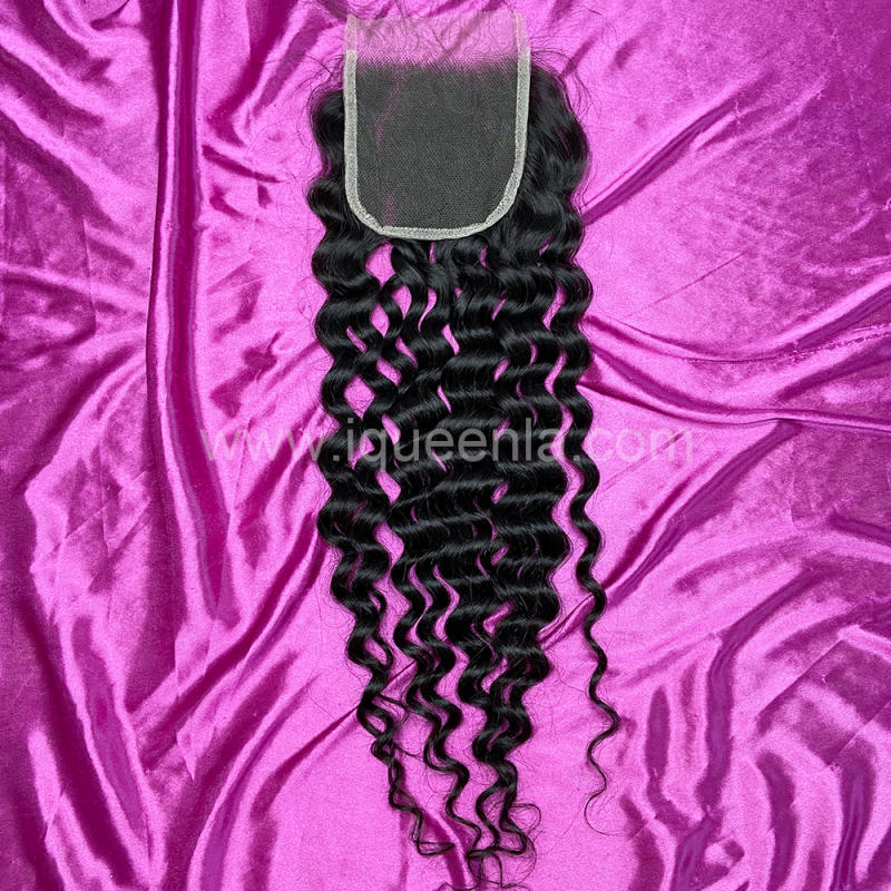 iqueenla Mink Hair Water Wave 5x5 HD Lace Closure Free Shipping