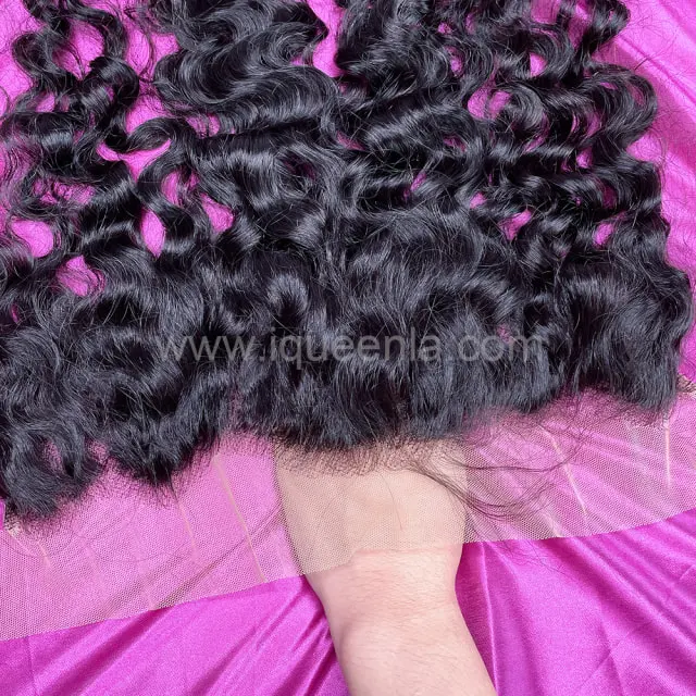 iqueenla Raw Hair Burmese Curly 13x4 Transparent Lace Frontal