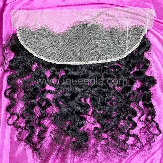 iqueenla Raw Hair Burmese Curly 13x4 Transparent Lace Frontal