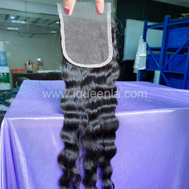 iqueenla Raw Hair Cambodian Wavy 4x4 HD Lace Closure Free Shipping