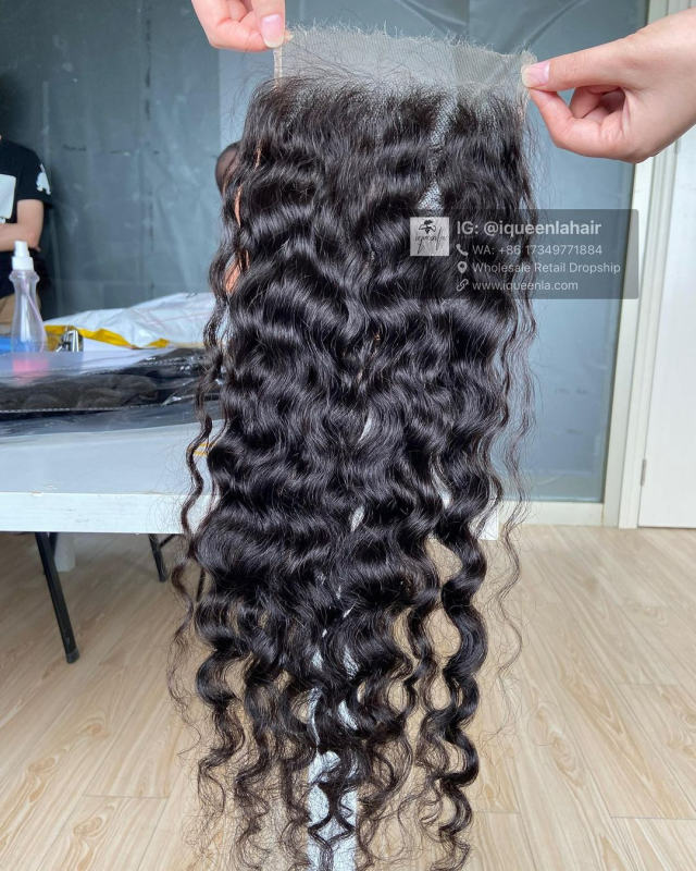 iqueenla Raw Hair Burmese Curly 5x5 HD Lace Closure