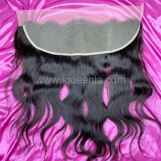 iqueenla Raw Hair Indian Wavy Transparent 13x4 Lace Frontal