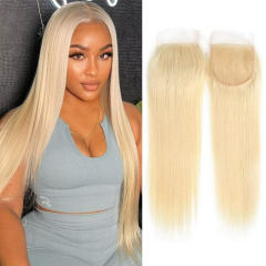 iqueenla Blonde #613 Color Straight 4x4 HD Lace Closure