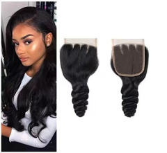 iqueenla Mink Hair Loose Wave 4x4 Transparent Lace Closure