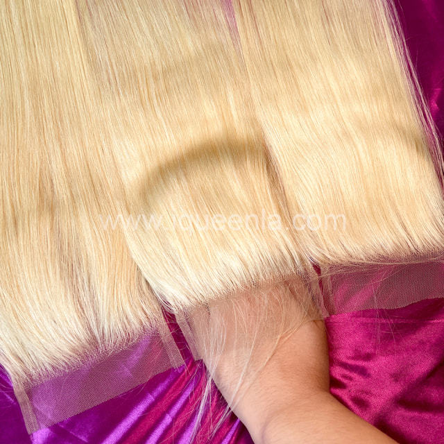 iqueenla Free Shipping #613 Blonde Color Straight Hair  6X6 Transparent Lace Closure