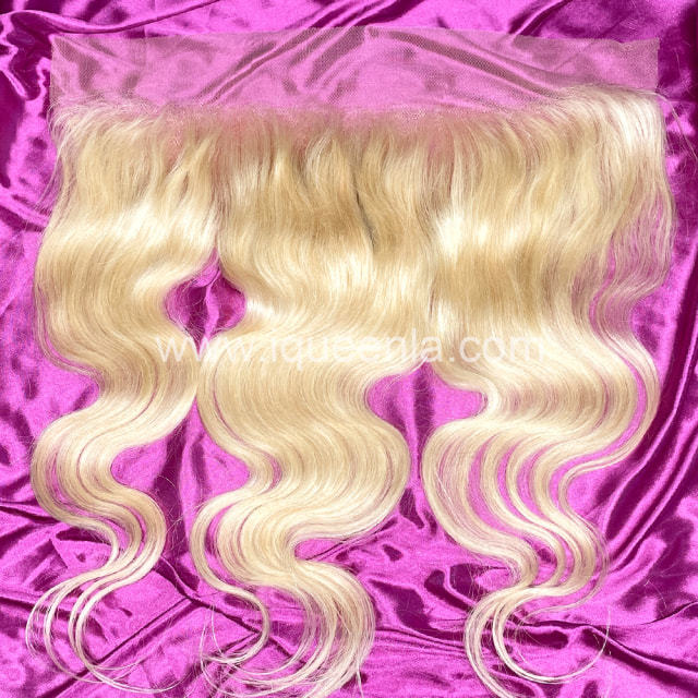 iqueenla Blonde #613 Color Body Wave 13x6 Transparent Lace Frontal