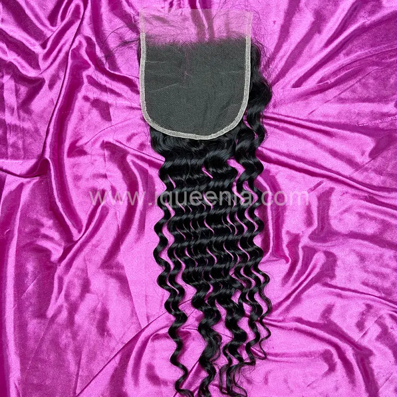 iqueenla Unprocessed Mink Hair Deep Wave 4x4 HD Lace Closure Free Shipping