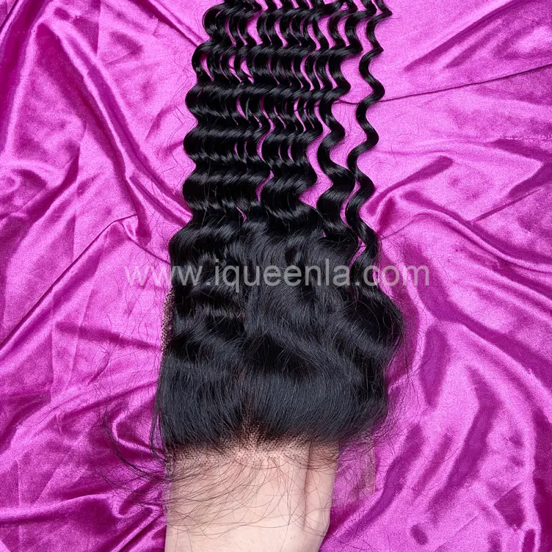 iqueenla Unprocessed Mink Hair Deep Wave 4x4 HD Lace Closure Free Shipping