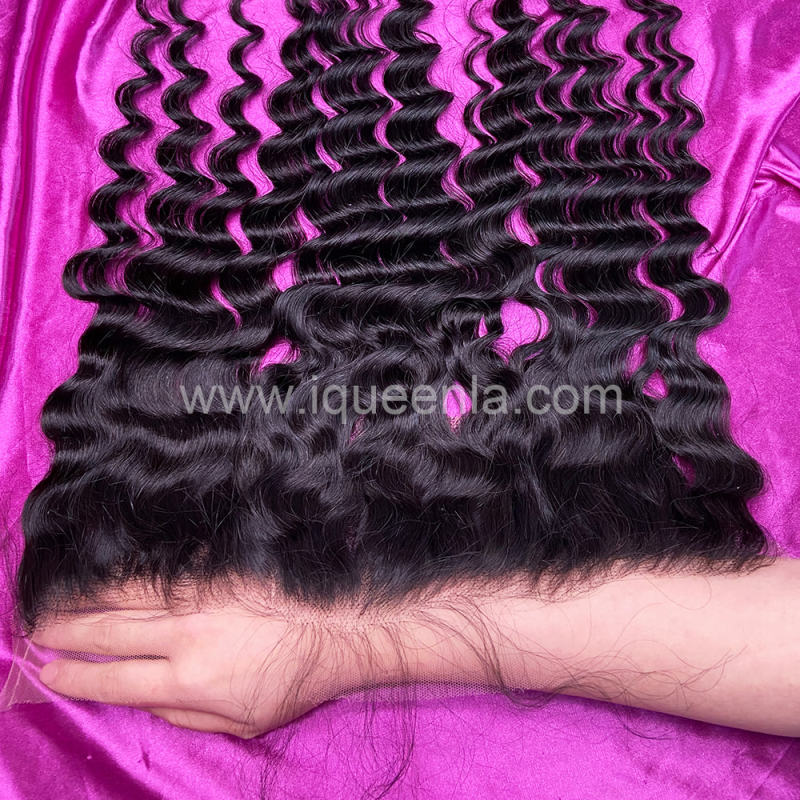 iqueenla Loose Deep Mink Hair 13x4 HD Lace Frontal