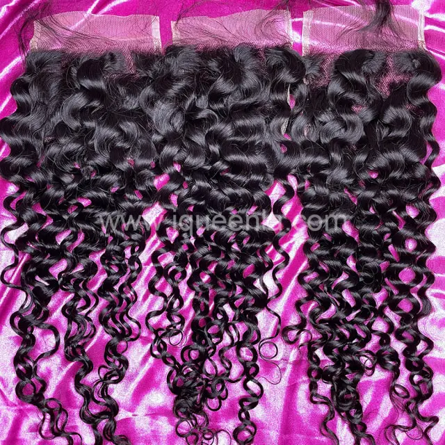 iqueenla Water Wave Mink  Hair 4x4 Transparent Lace Closure