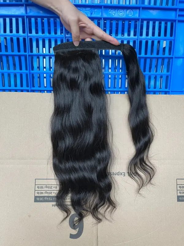 iqueenla Indian Wavy Ponytail 100% Raw Hair Extensions