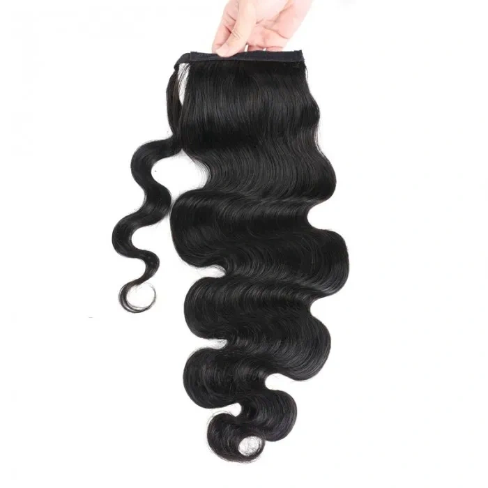 iqueenla Human Hair Clip in Ponytail Extension Body Wave Hairstyle Extensions