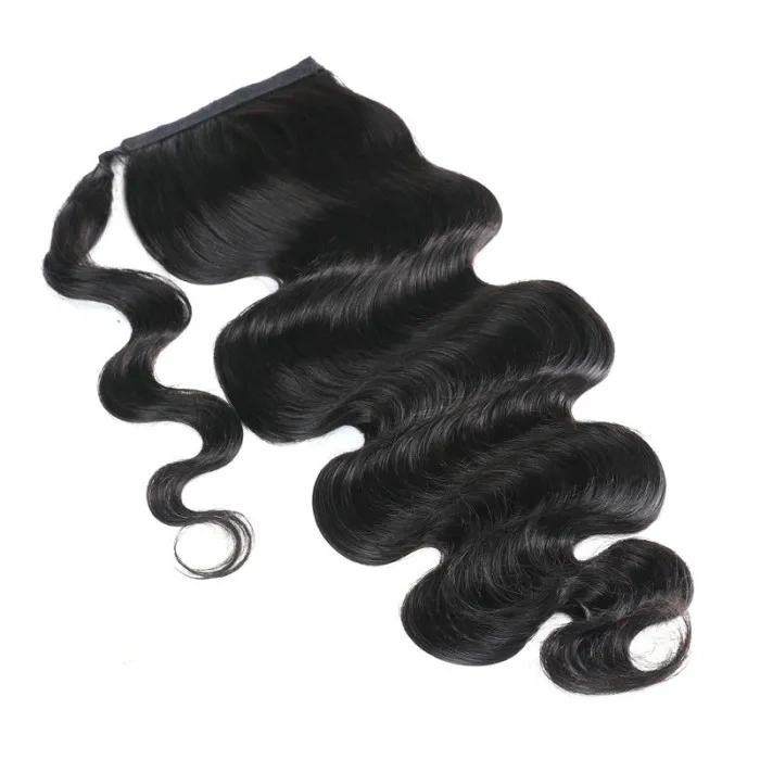 iqueenla Human Hair Clip in Ponytail Extension Body Wave Hairstyle Extensions