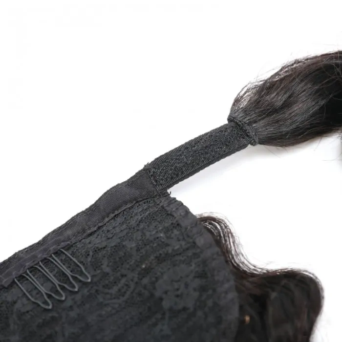iqueenla 100% Mink Hair Deep Wave Clip In Ponytail Extension 12-30 Inch