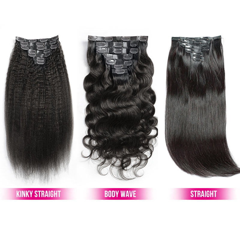 iqueenla New Arrivals High Quality Mink Hair Seamless Clip-In Hair Extensions 7Pcs/Set