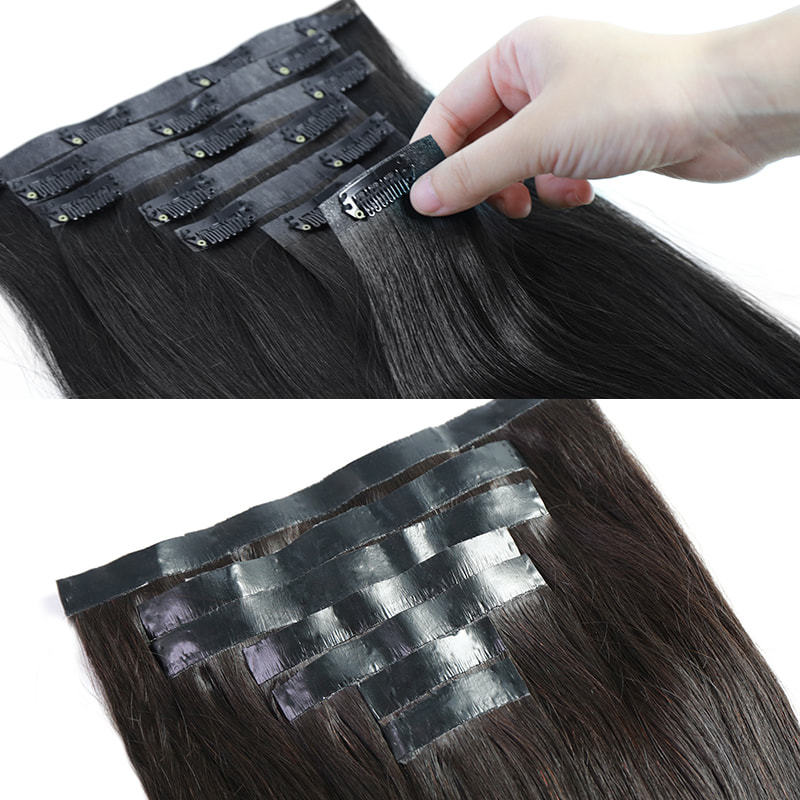 iqueenla New Arrivals High Quality Mink Hair Seamless Clip-In Hair Extensions 7Pcs/Set