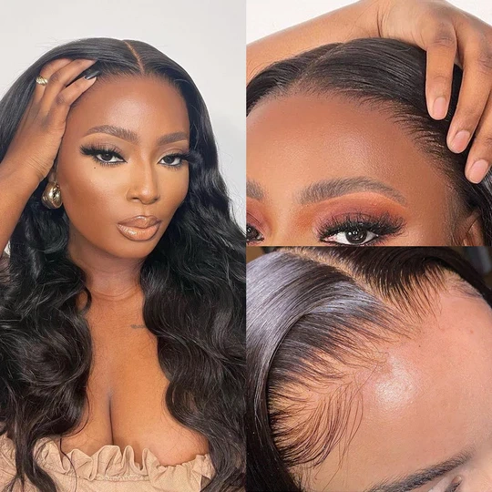 iqueenla 5x5 HD Lace Closure Wig Indian Wavy Raw Hair