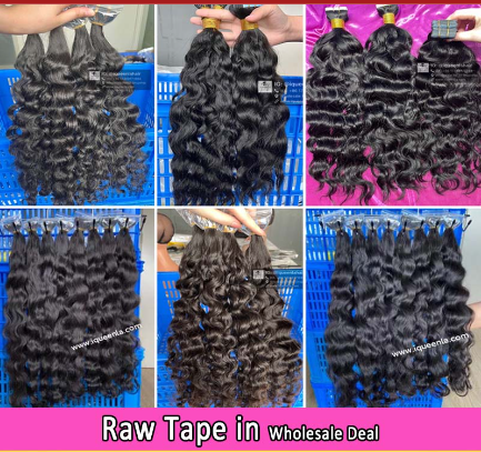 iqueenla 100% Raw Hair Tape In Hair Extensions 4 Packs Free Shipping