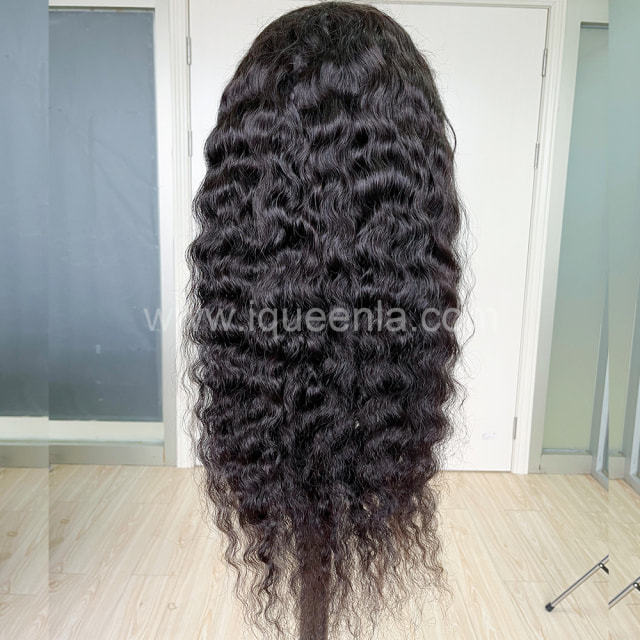 iqueenla 4x4 Transparent Lace Closure Wig Cambodian Wavy Raw Hair