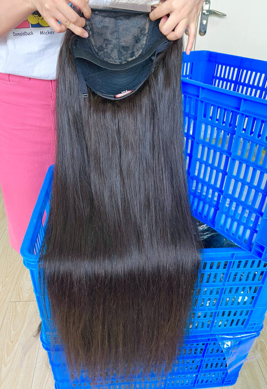 iqueenla 4x4 Transparent Lace Closure Wig Straight Raw Hair