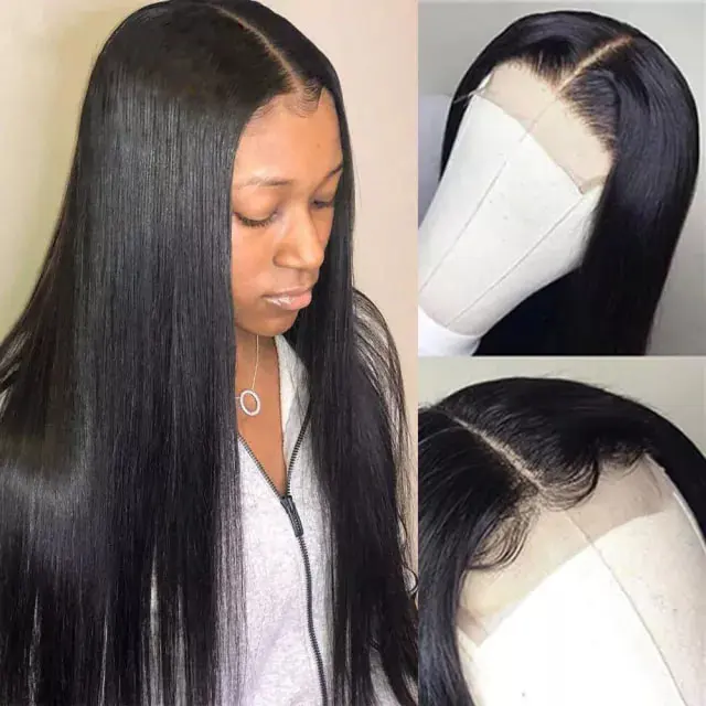 iqueenla 12a Mink Hair Straight 4x4 Transparent Lace Closure Customize Wig