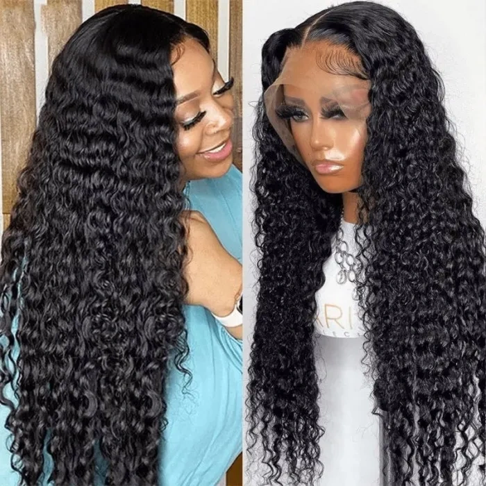 iqueenla 12a Mink Hair 300% Density Deep Wave 13x4 HD Lace Frontal Customize Wig