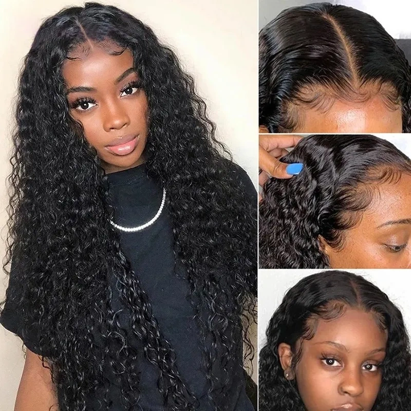 iqueenla 300% Density 12a Mink Hair Deep Wave 4x4 Transparent Lace Closure Customize Wig