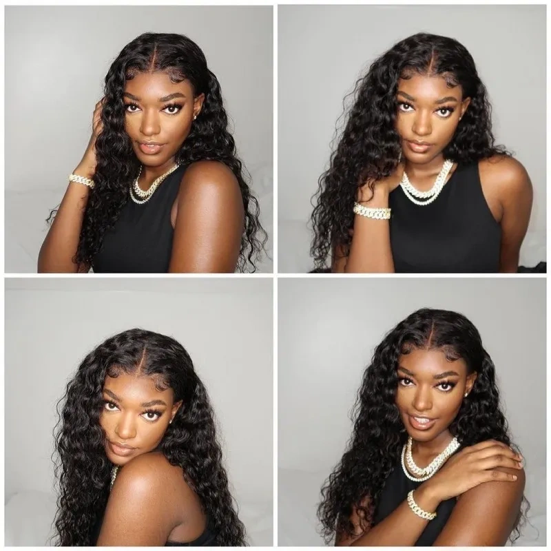 iqueenla 4x4 Transparent Lace Closure Cambodian Wavy Raw Hair Custom Wig 300% Density