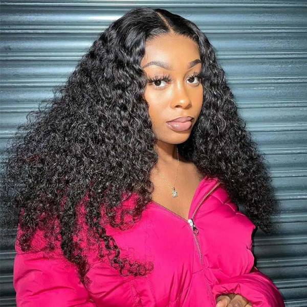 iqueenla 5x5 HD Lace Closure Wig Indian Curly Raw Hair