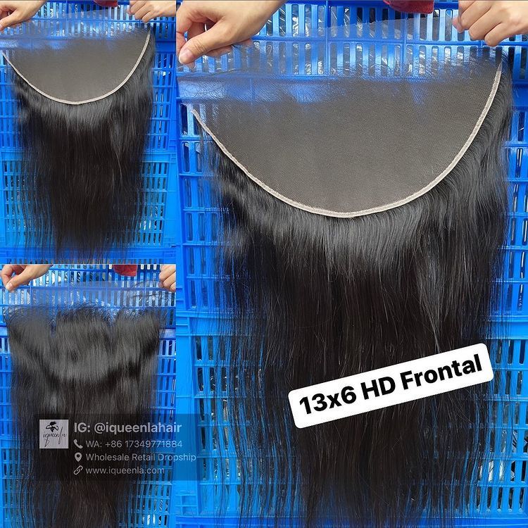iqueenla 100% Raw Hair Straight 13x6 HD Lace Frontal