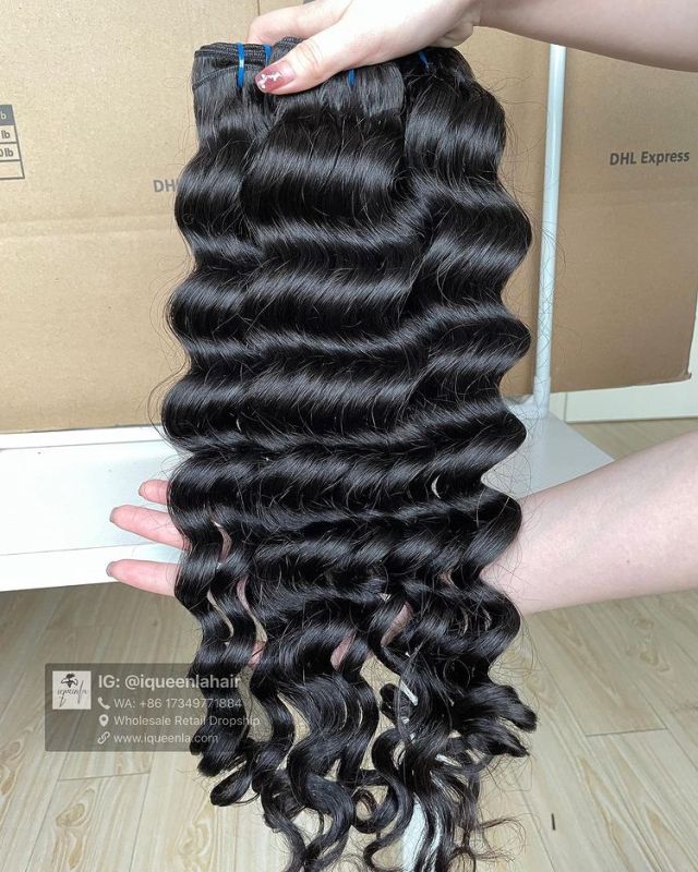 iqueenla 15A Top Virgin Hair Natural Wave 3 Bundles Deal for Sew In
