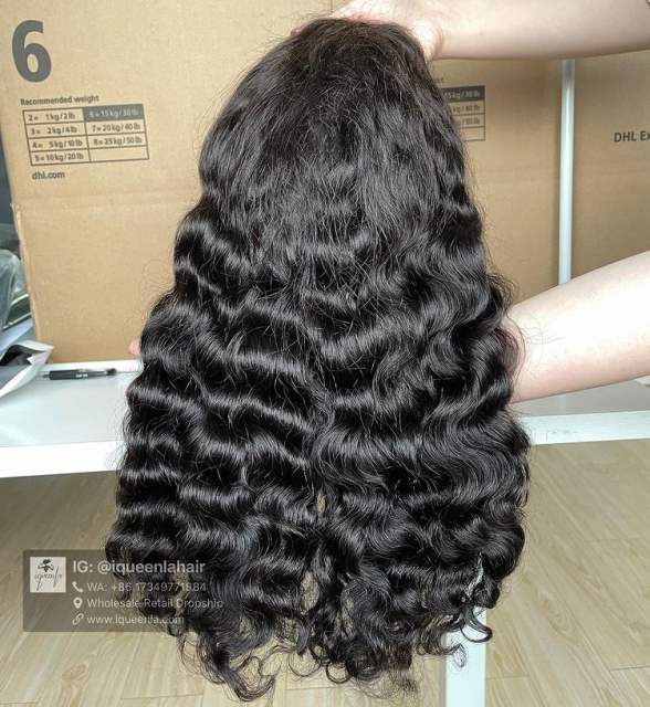 iqueenla 300% Density Burmese Curly 4x4 HD Lace Closure Raw Hair Custom Wig