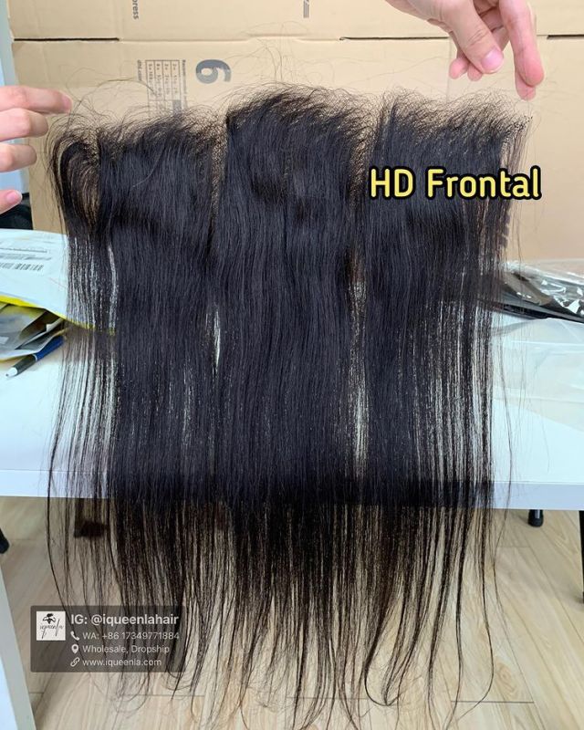 iqueenla 100% Raw Hair Straight 13x6 HD Lace Frontal