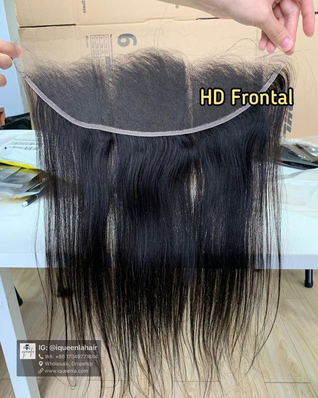 iqueenla 100% Raw Hair Straight 13x6 HD Lace Frontal