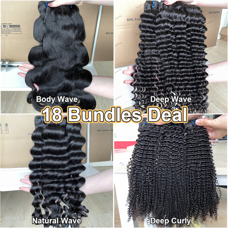 iqueenla Affordable 15A Top Virgin Hair Bundles 18 Pcs Free Shipping