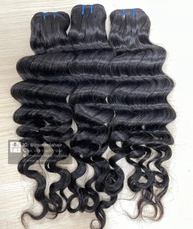 iqueenla 4 Bundles/Lot Natural Wave Unprocessed 15a Top Virgin Hair