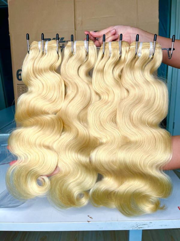 iqueenla Affordable #613 Blonde Body Wave Bundle 100% Human Hair Weave