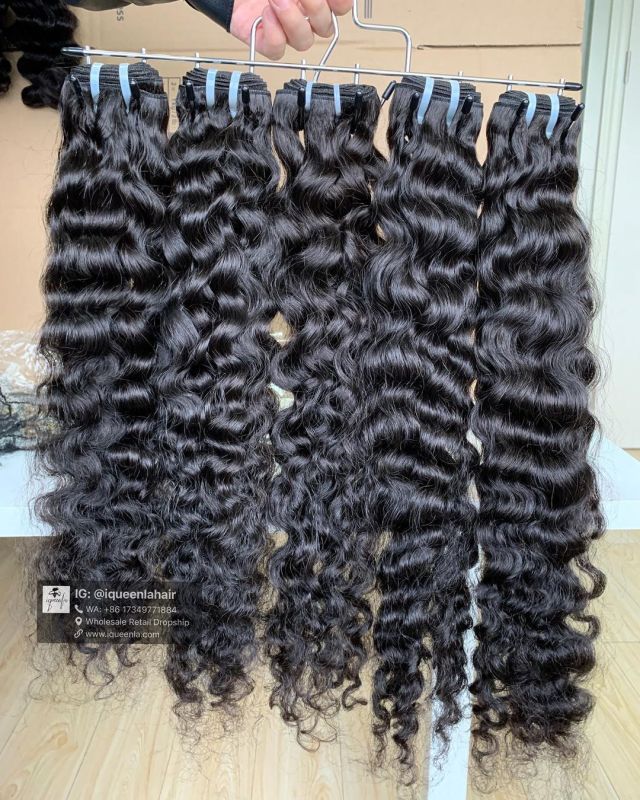 iqueenla Burmese Curly Bundle Raw Hair Quick Weave Sew In