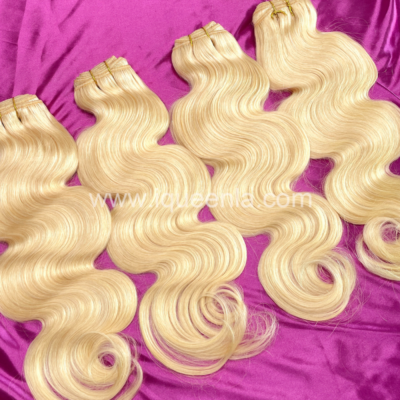 iqueenla Affordable #613 Blonde Body Wave Bundle 100% Human Hair Weave