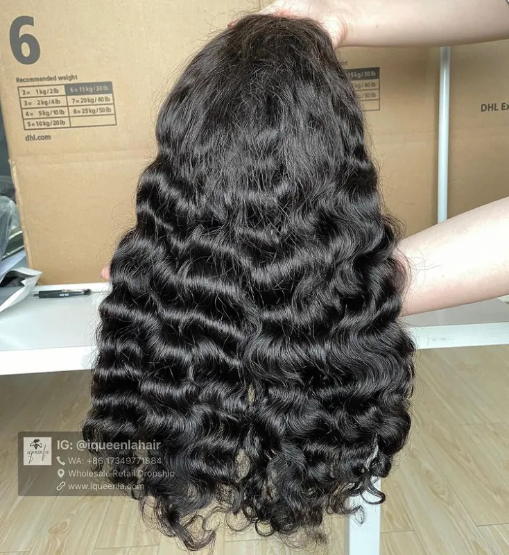 iqueenla 4x4 Transparent Lace Closure Wig Burmese Curly Raw Hair