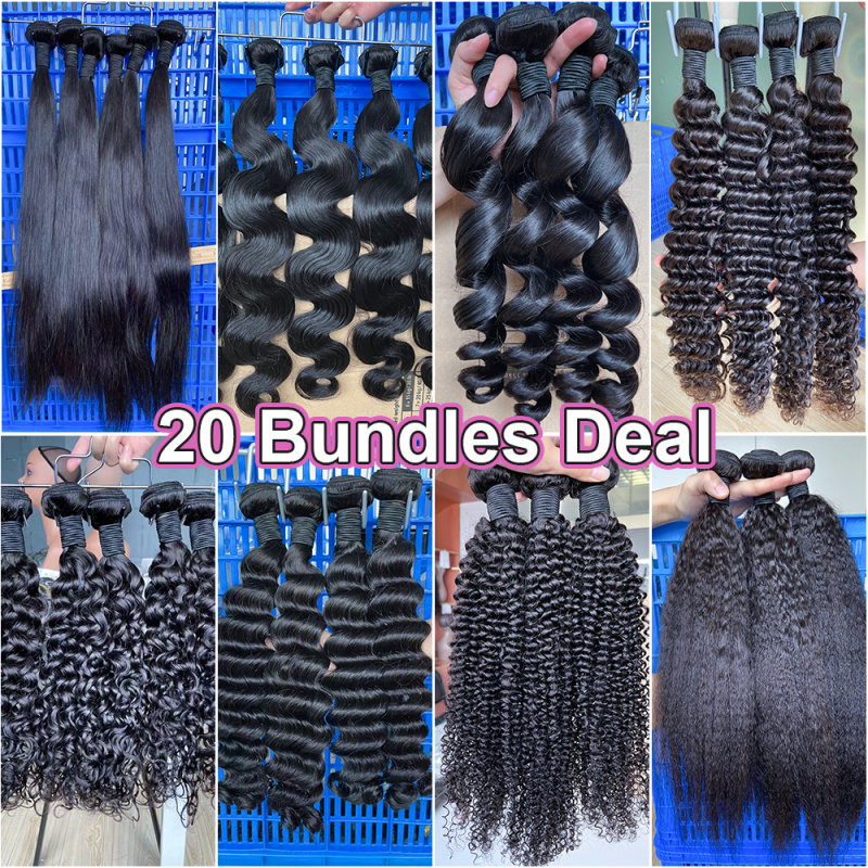 Iqueenla Unprocessed 12A Mink Hair 20 Pcs Hair Bundles Deal Free Shipping