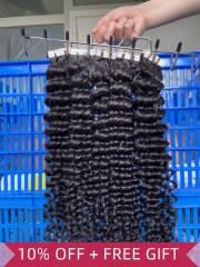 iqueenla Mink Deep Wave Tape In Human Hair Extension