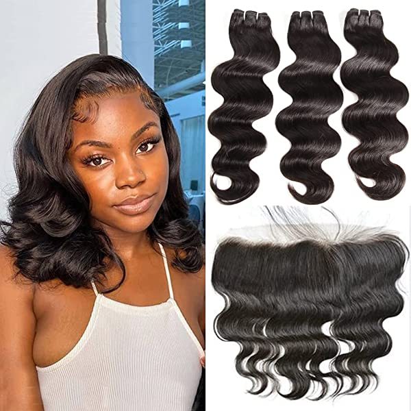 iqueenla Top 15A Virgin Hair 3 Bundles with 13x4 Transparent Lace Frontal Free Shipping