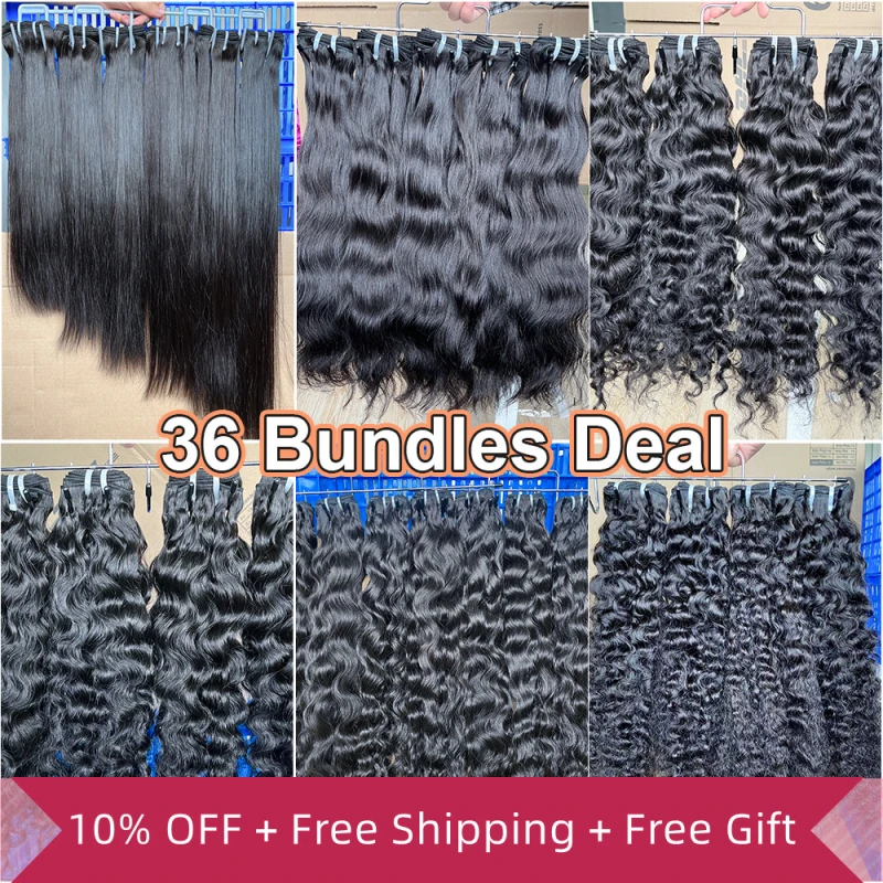 Iqueenla 100% Raw Hair Bundles Wholesale 36 Pcs Deal Free Shipping