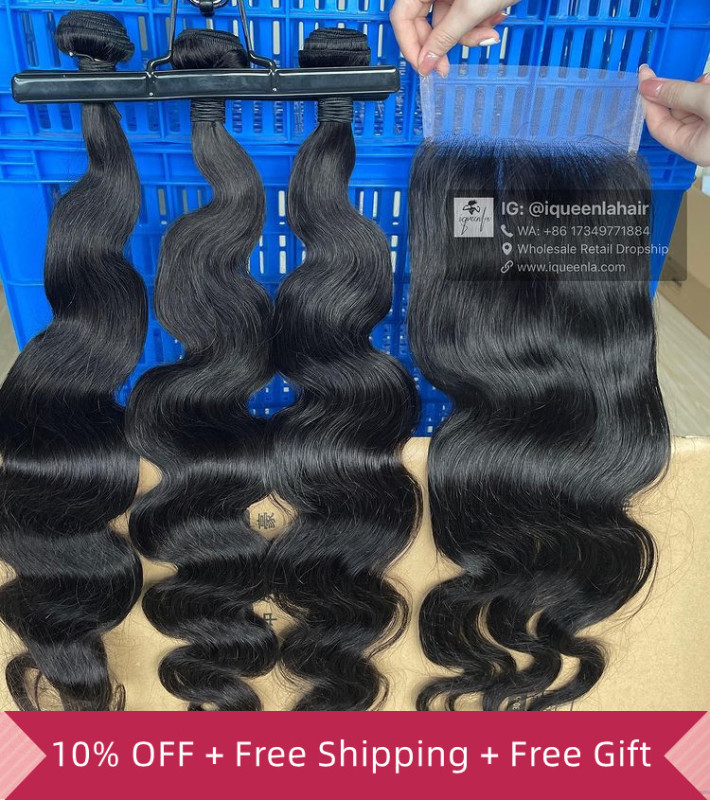 iqueenla 12A  Affordable Mink Hair  with 4x4 Transparent Lace Closure Free Shipping