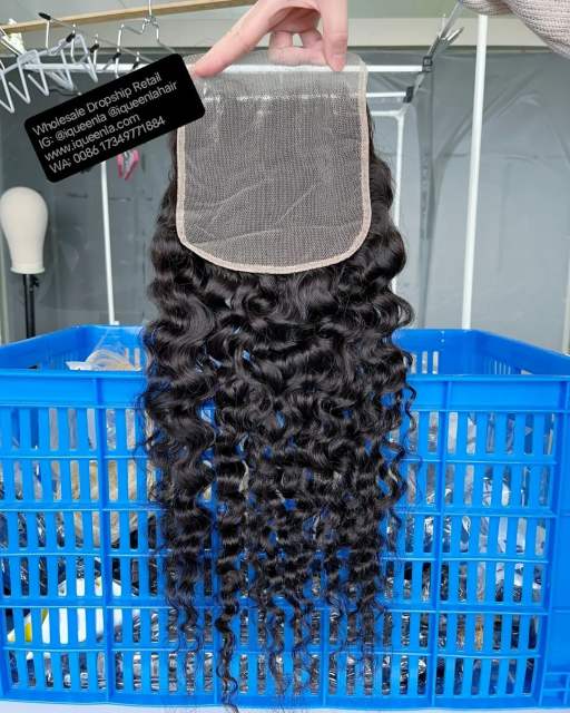 iqueenla Raw Hair Unprocessed Indian Curly 6X6 HD Lace Closure
