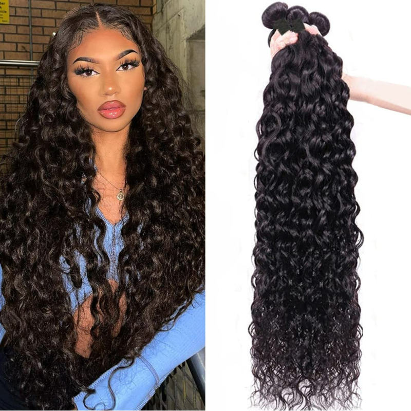 iqueenla 12A Grade Mink Water Wave 3 Bundles Deals Human Hair Weaves